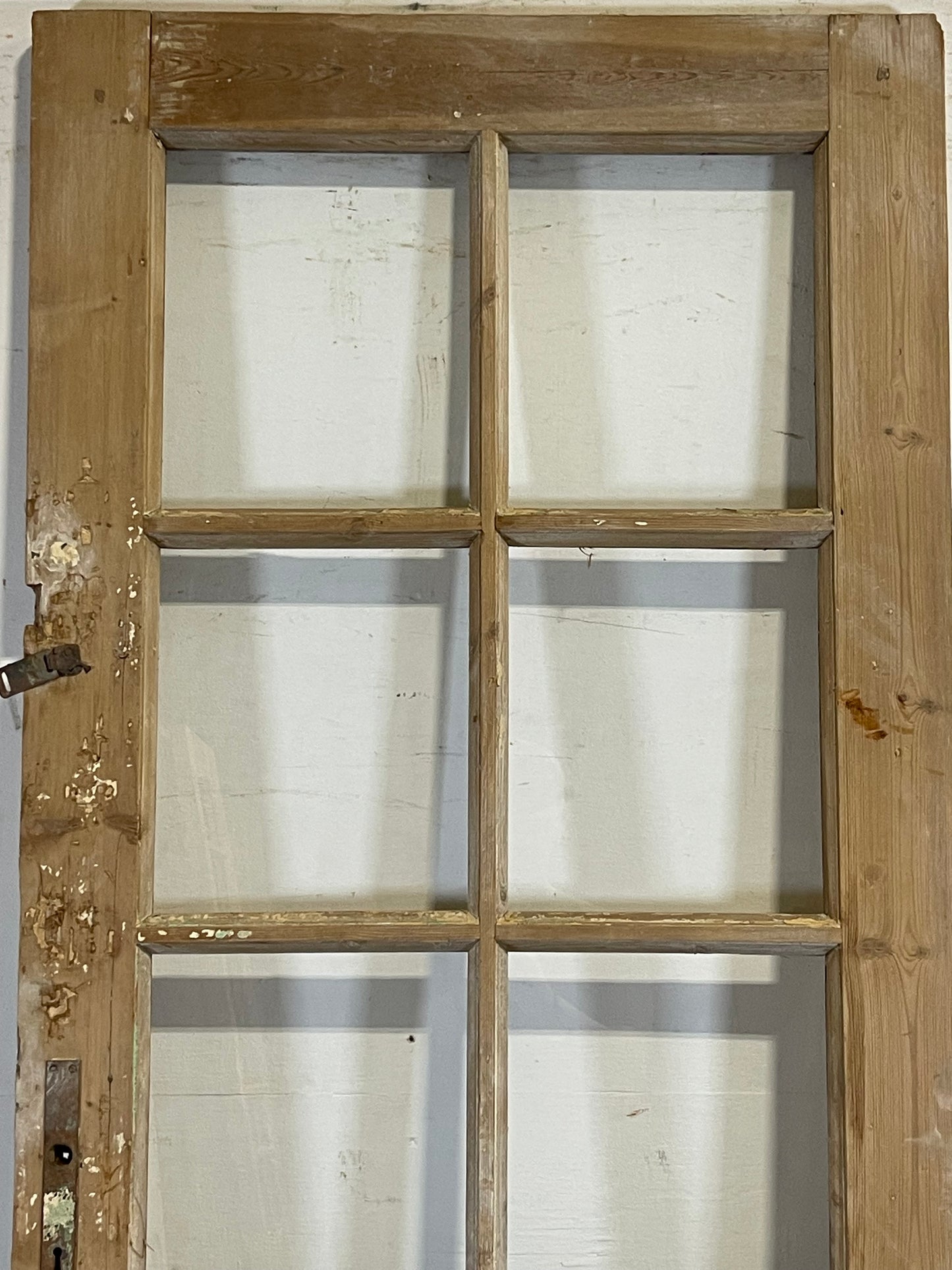 Antique French Panel Door with Glass  (84x30) L143s