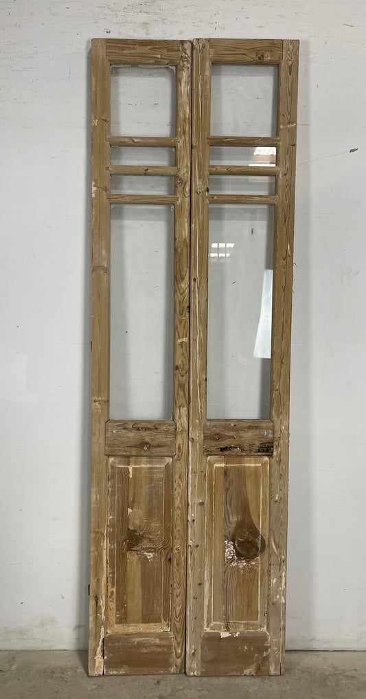 Antique  French Panel Doors with glass (90x28.5)   M067