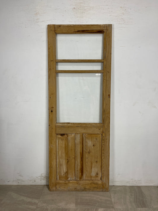 Antique French Panel Door with Glass  (86.5 x 32.25) N167