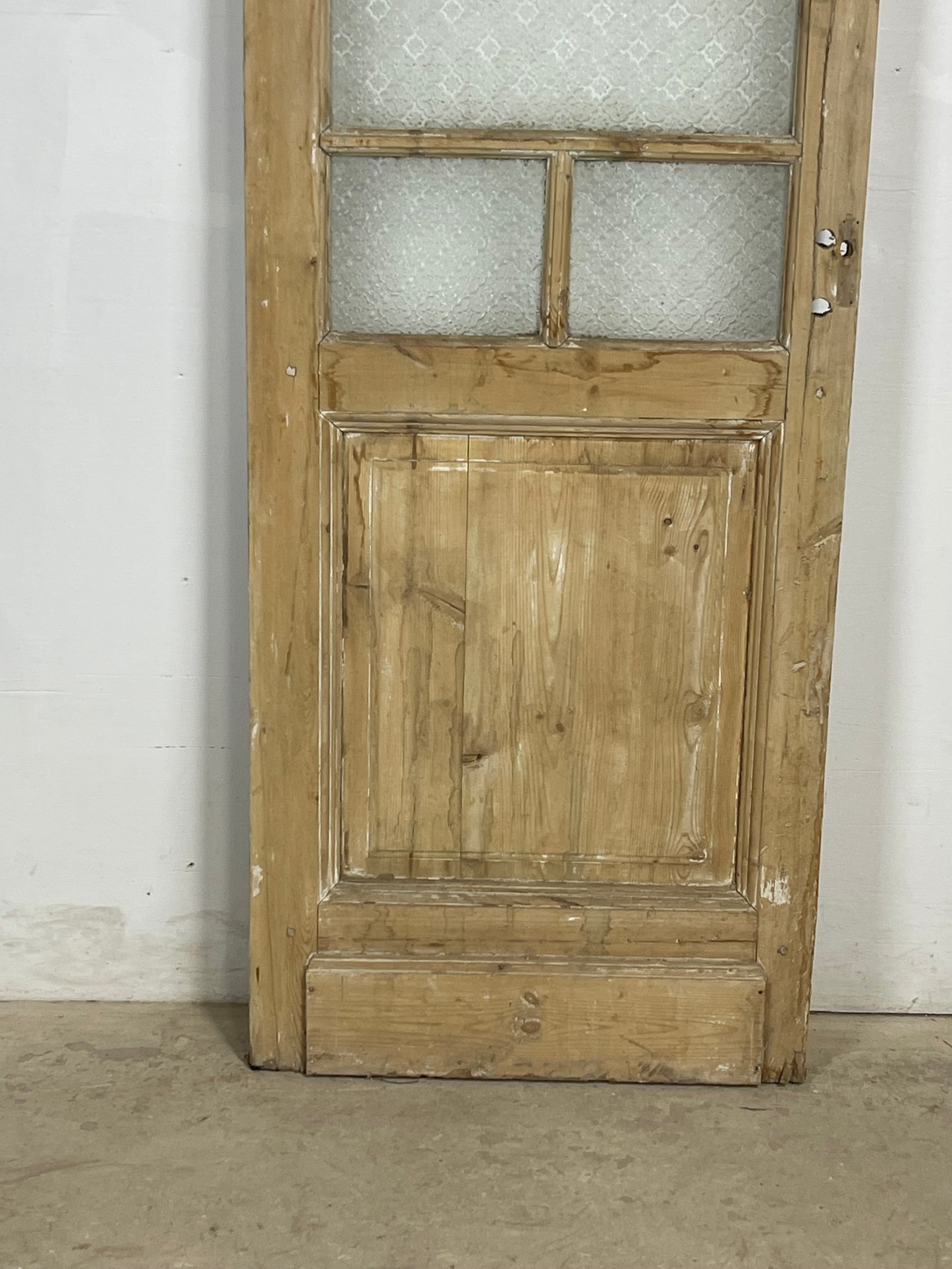 Antique French Panel Door with Glass  (84.5x26.75) M216