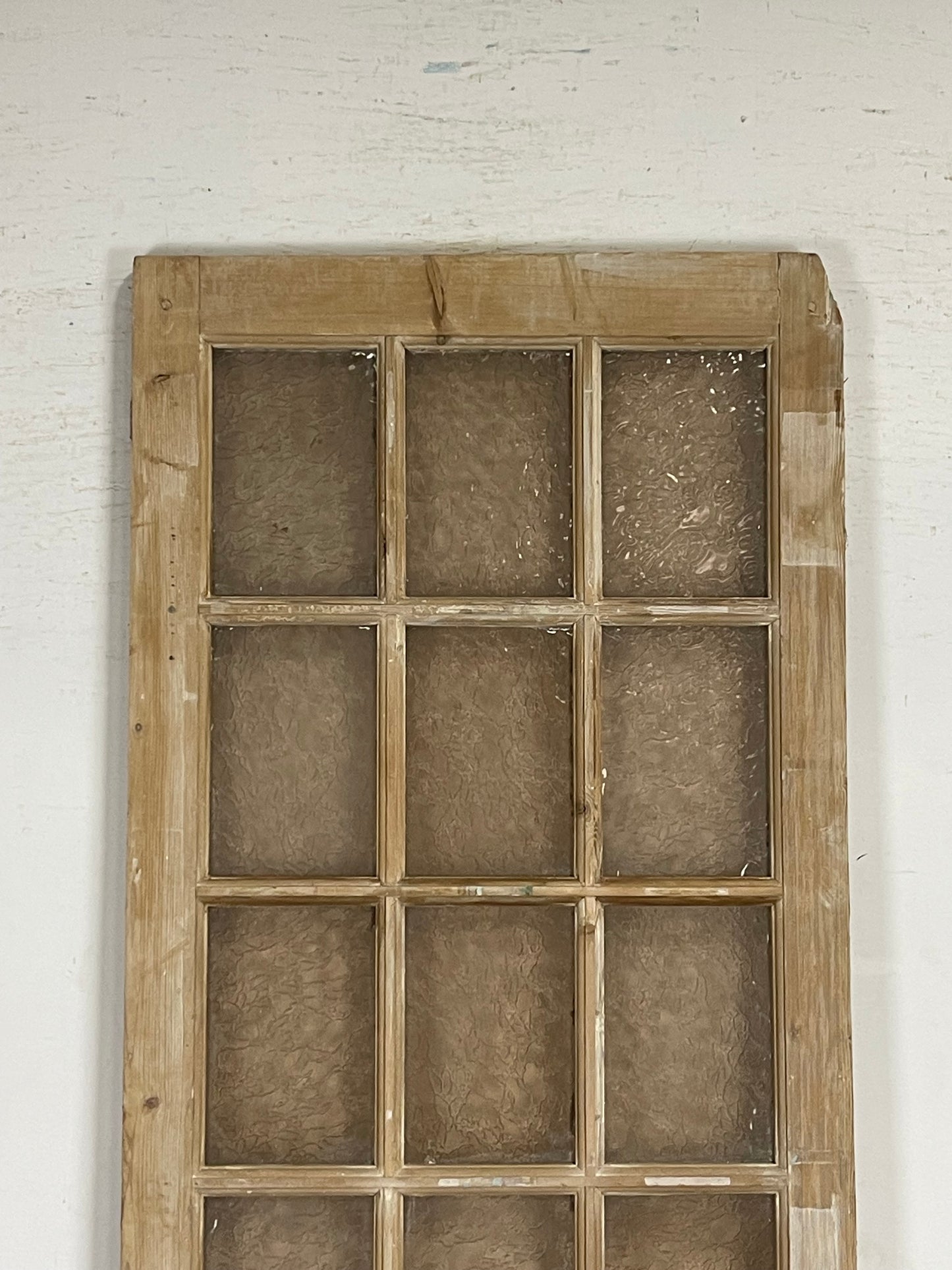 Antique French Panel Door with Broken Glass  (96.5x32) M255