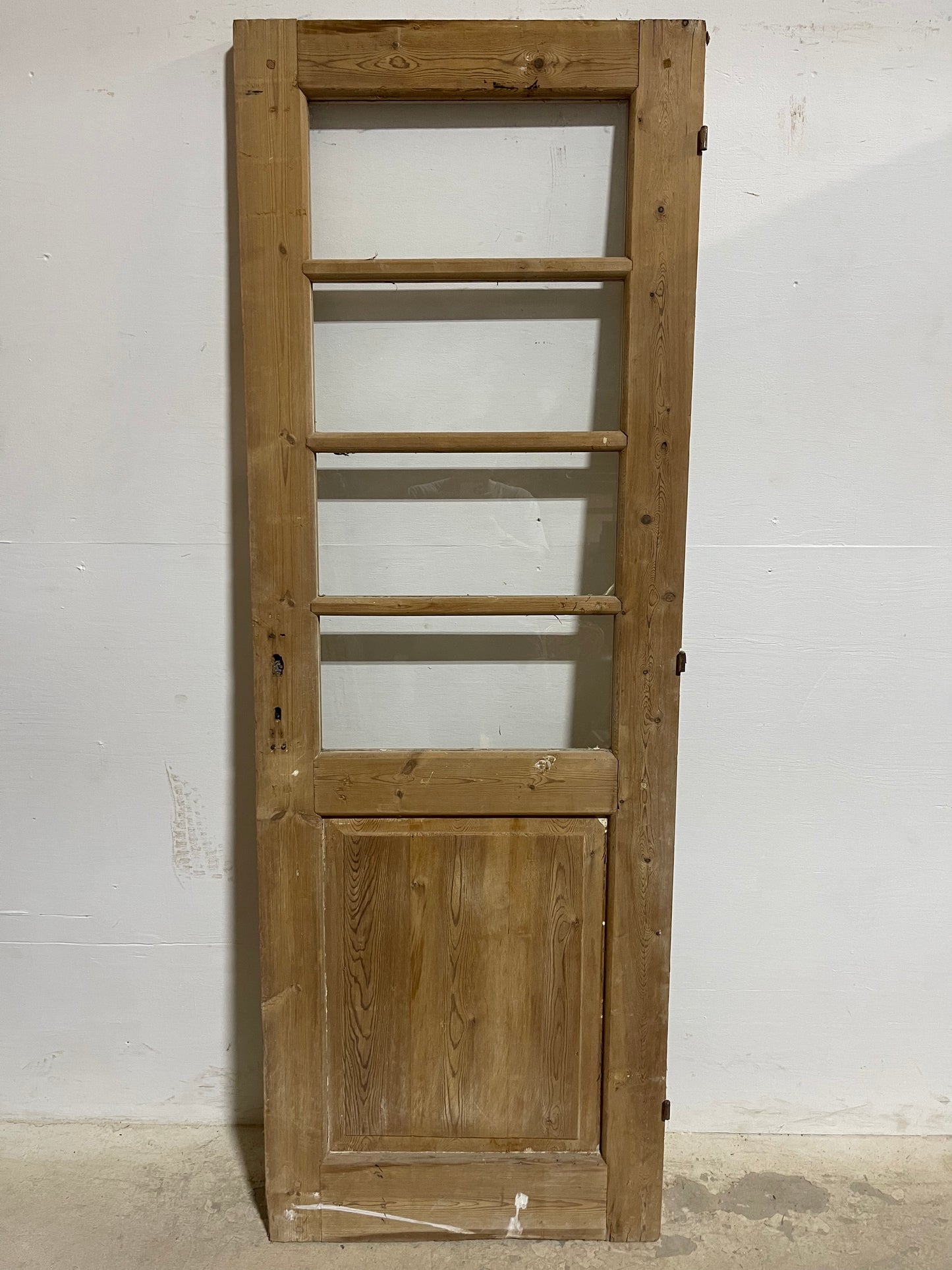 Antique  French Panel Door with Glass  (79.75x27.5) J913