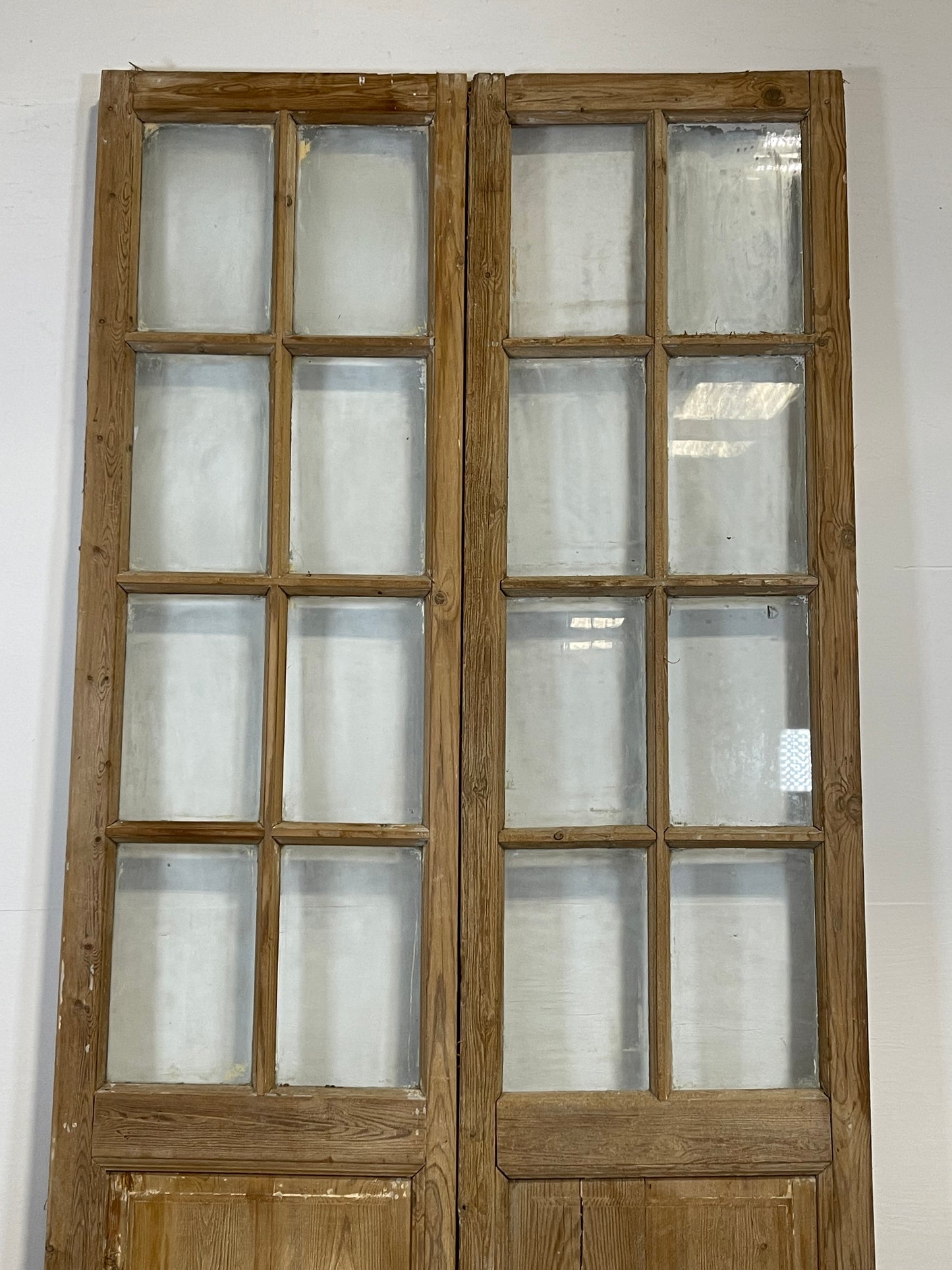 Antique French panel doors with glass (96x43.5) L220