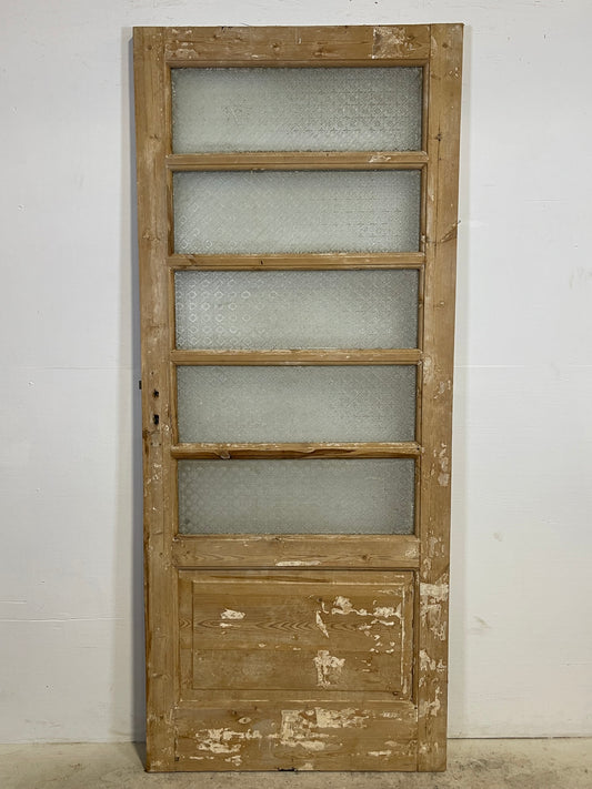 Antique French Panel Door with Glass  (85.5x35.75) L315