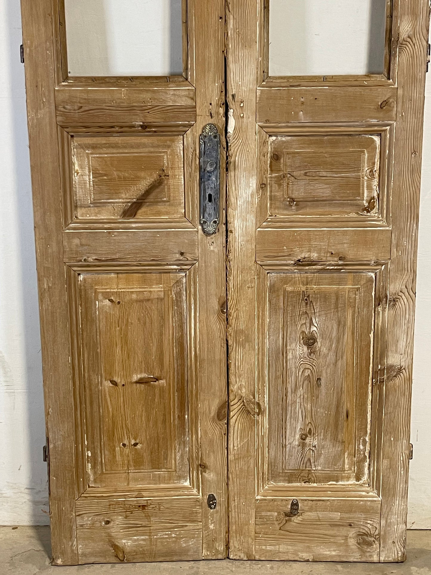 Antique French panel doors with glass (96x37.5) L187