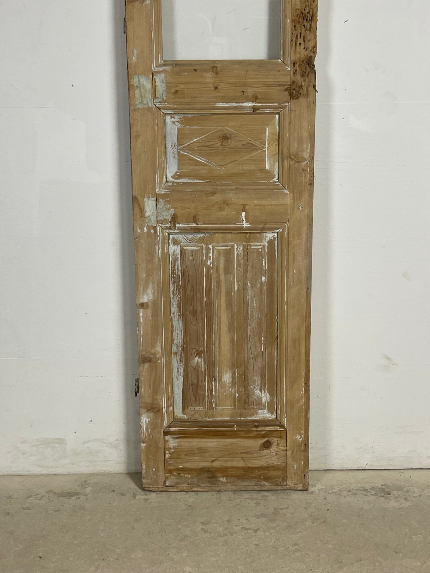 Antique French Panel Door with Glass  (103 x 21.25) M269