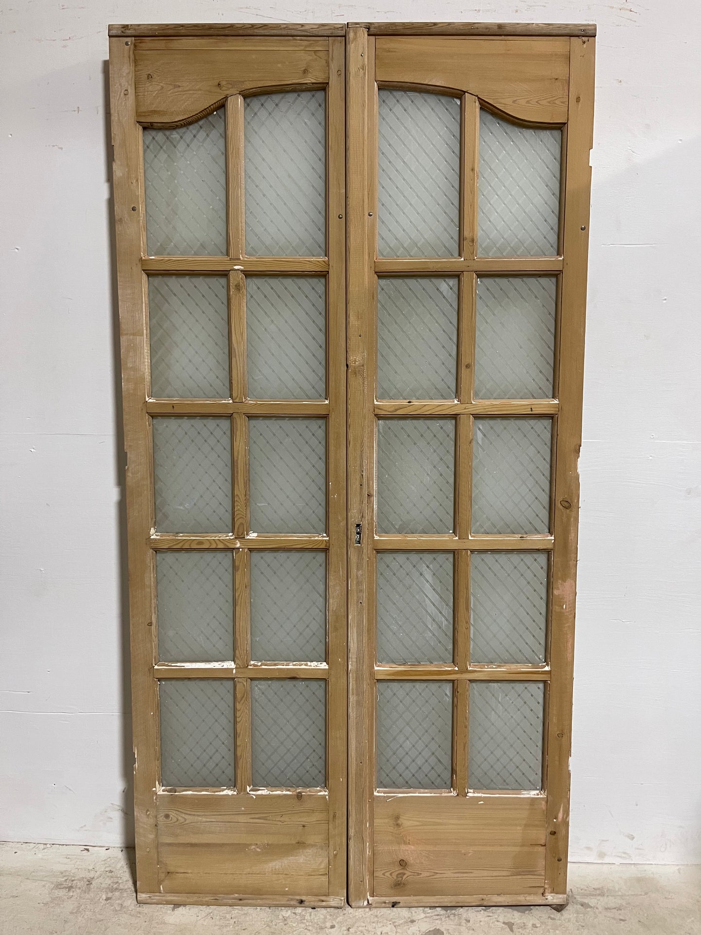 Antique French Panel Doors with Glass (85.25x44) J315