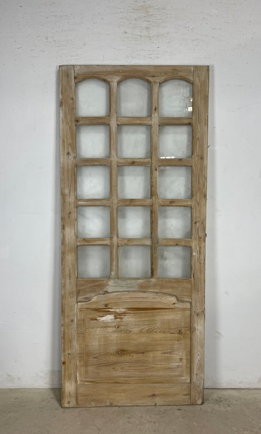 Antique French Panel Door with Glass  (84.5x35.75) M205