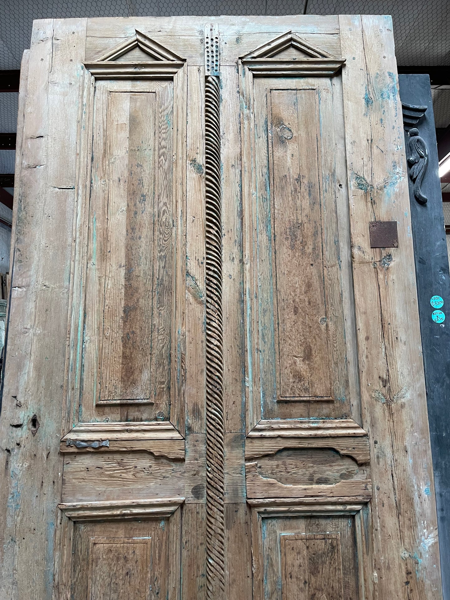 Antique  French Panel Door with Carving  (114 x 57.75) M055