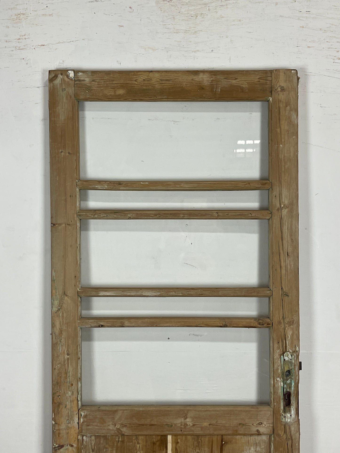 Antique French Panel Door with Glass  (85.5 x 32.25) N203