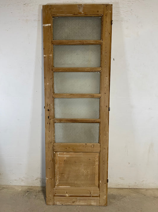 Antique French Panel Door with Glass  (85x27.75) L134