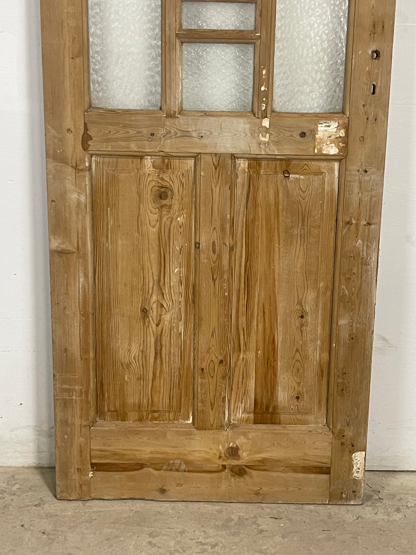 Antique French Panel Door with Glass  (86x32) M210