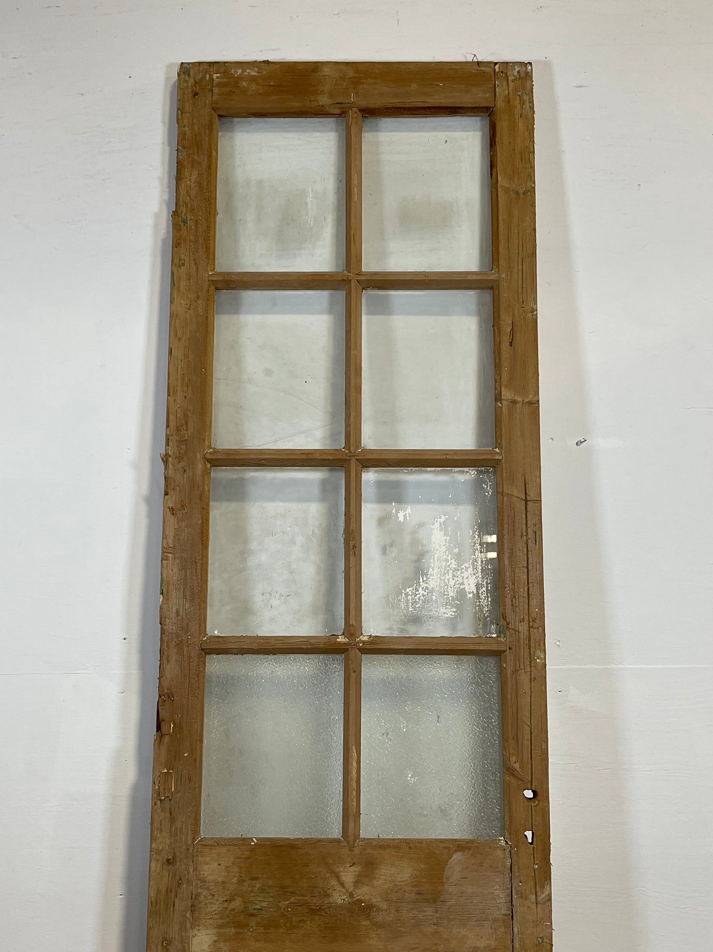 Antique French Panel Door with Glass  (94.25x27.25) L236