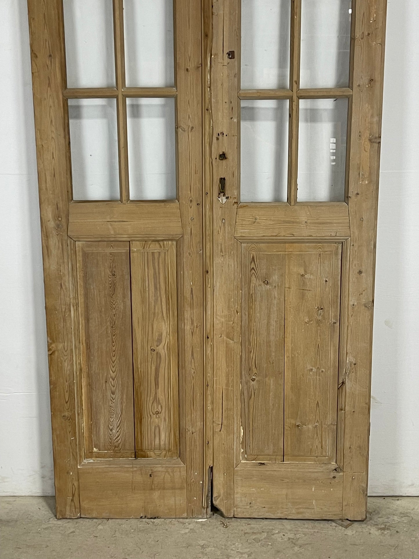 Antique  French Panel Doors with glass (104.25x43.25)   M109