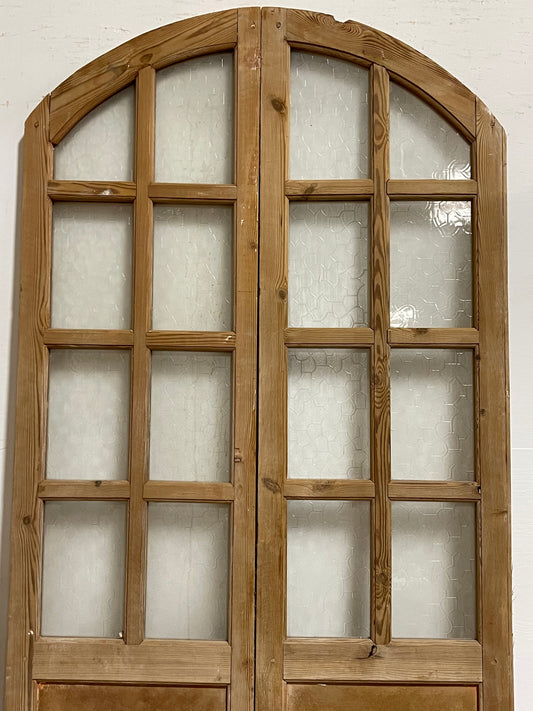 Antique French Panel Doors with Glass Arched (88x43.25) J319