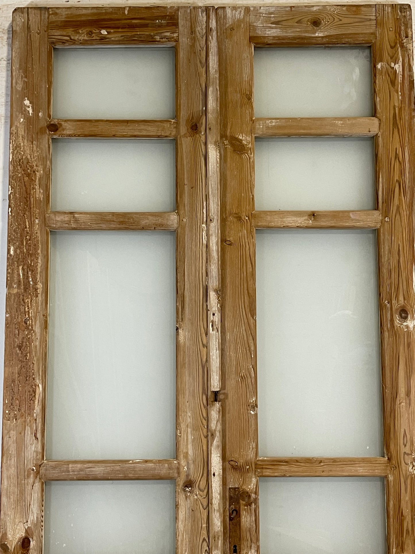 Antique French panel doors with glass (91.75x42.25) L178