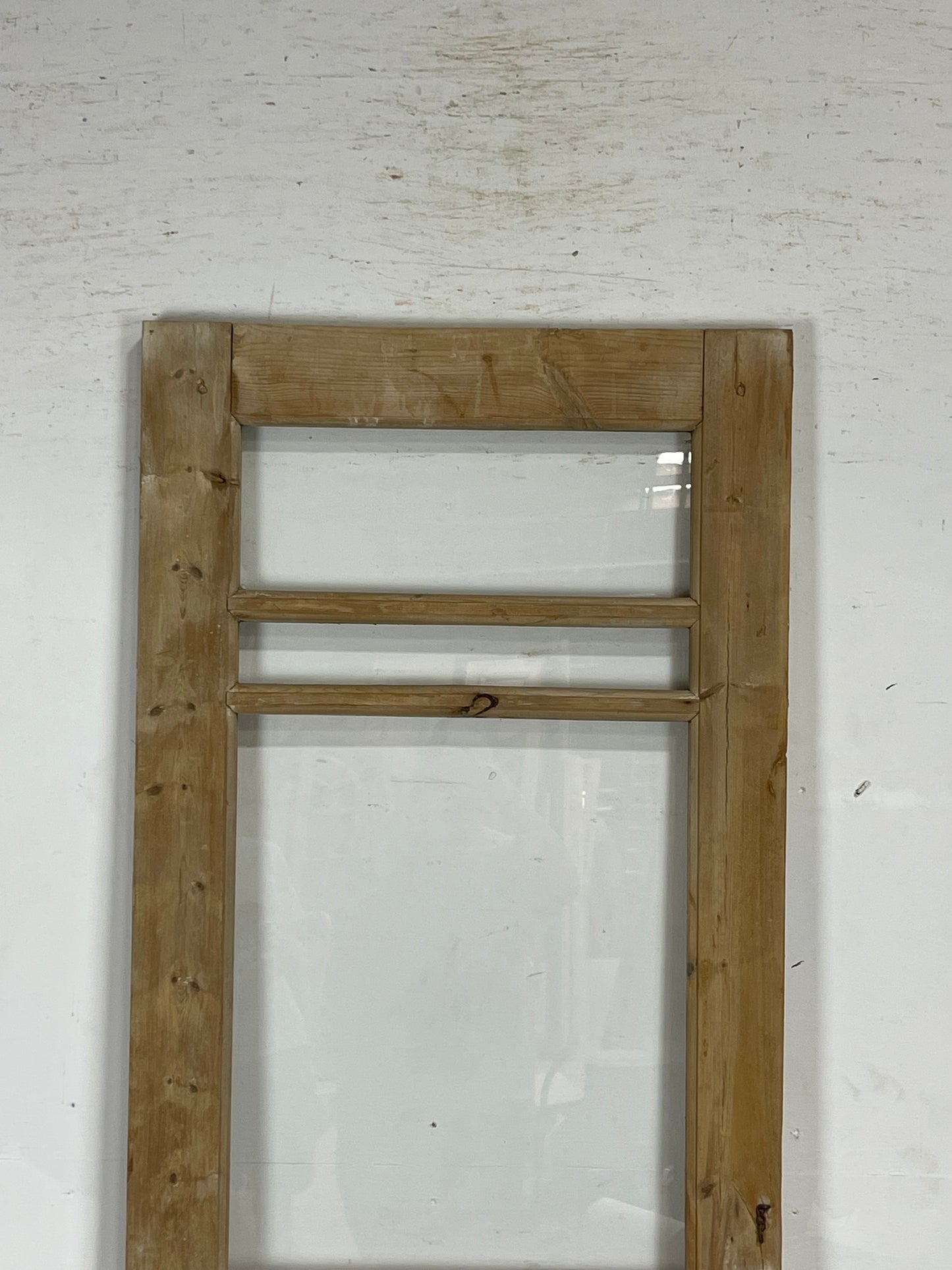 Antique French Panel Door with Glass  (85 x 28) M226