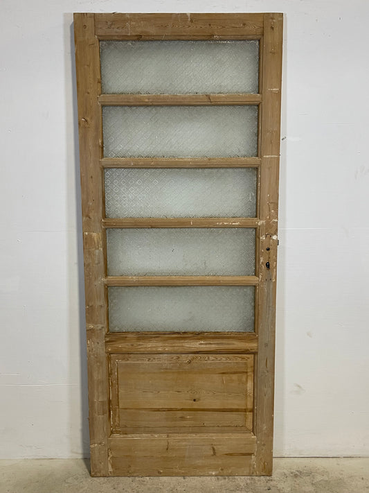 Antique French Panel Door with Glass  (85.5x36) L312