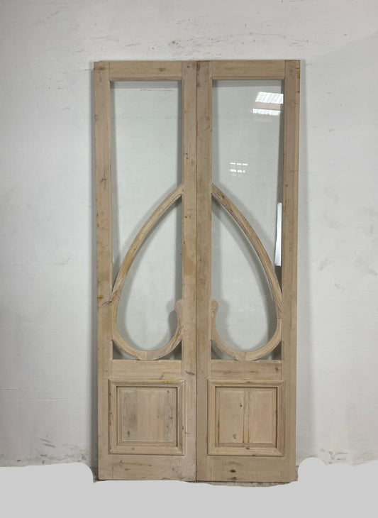 French Panel door with glass  (90.25 x 43.25) N022