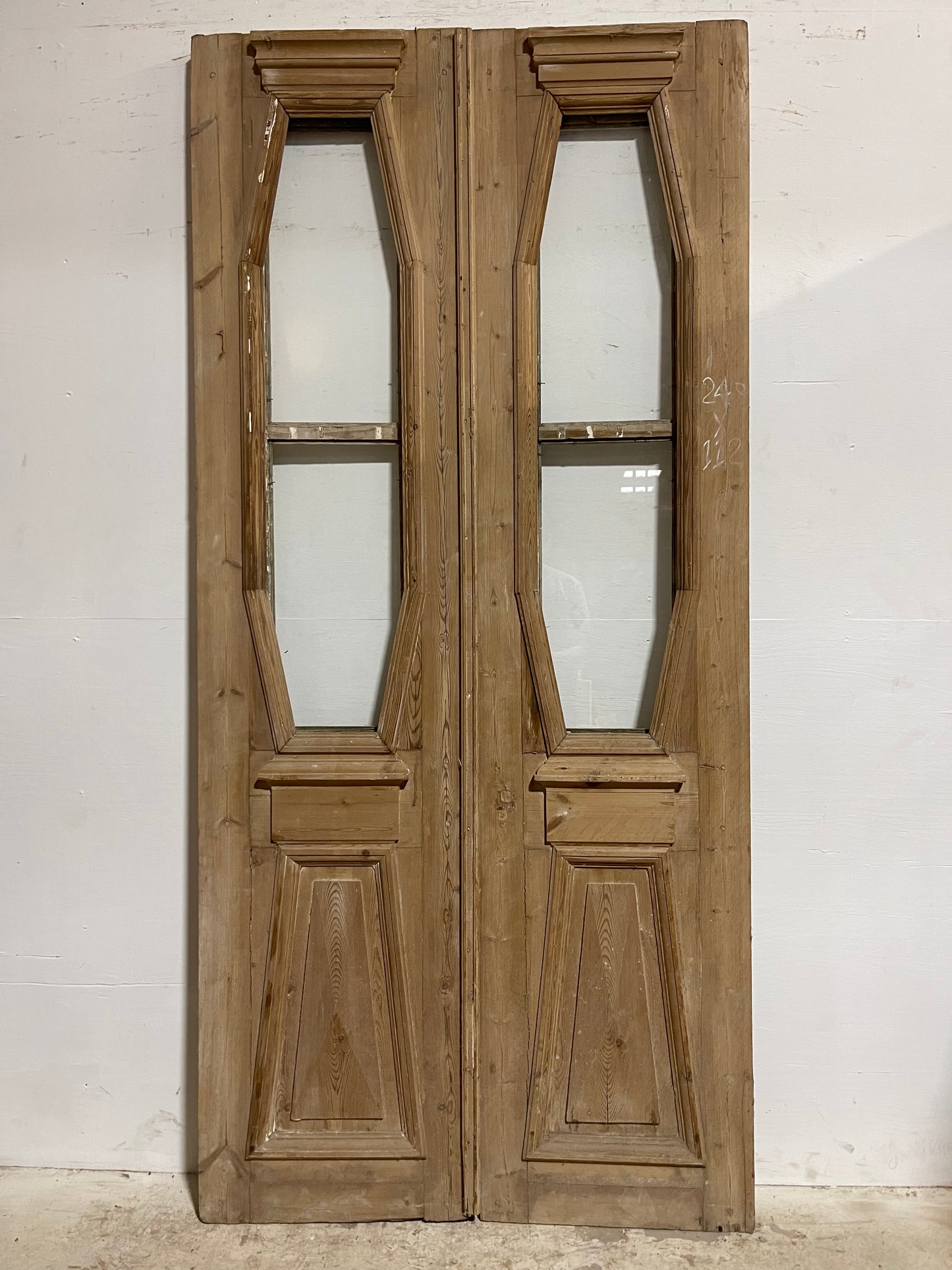 Antique french Panel Doors wth Glass (94x43.75) J310