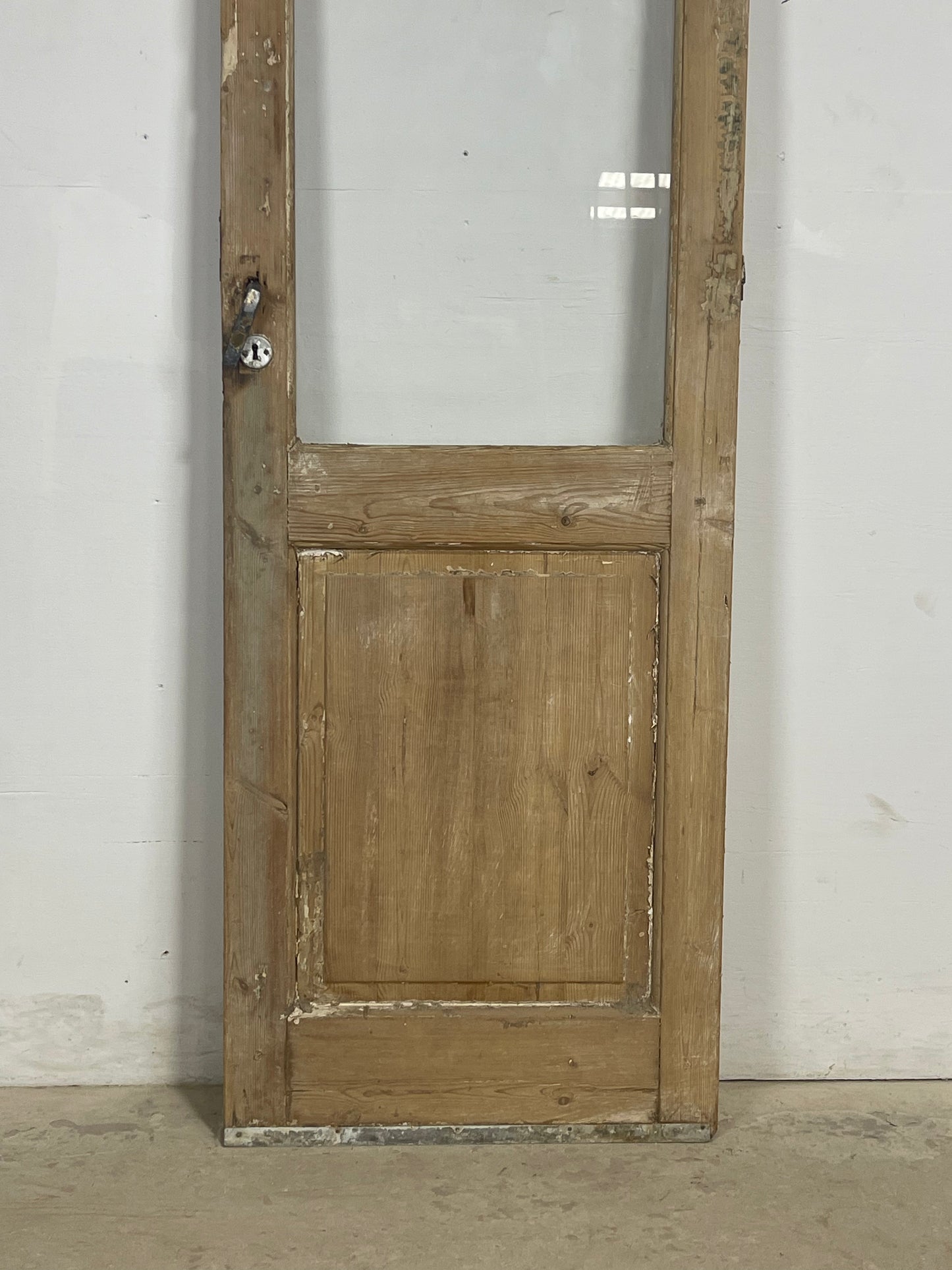 Antique French Panel Door with Glass  (83.25 x 25.25) M243