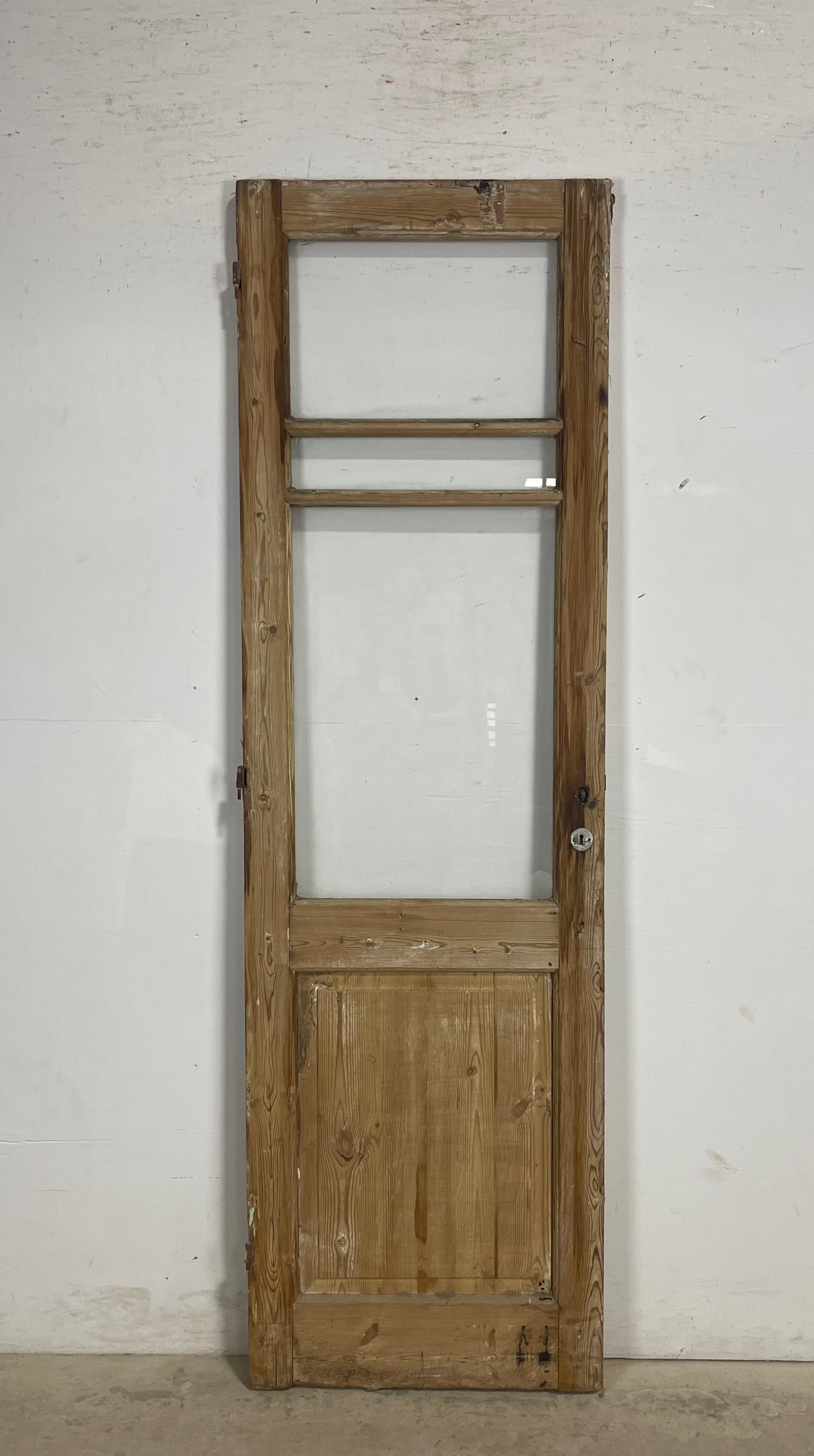 Antique French Panel Door with Glass  (83.25 x 25.25) M243