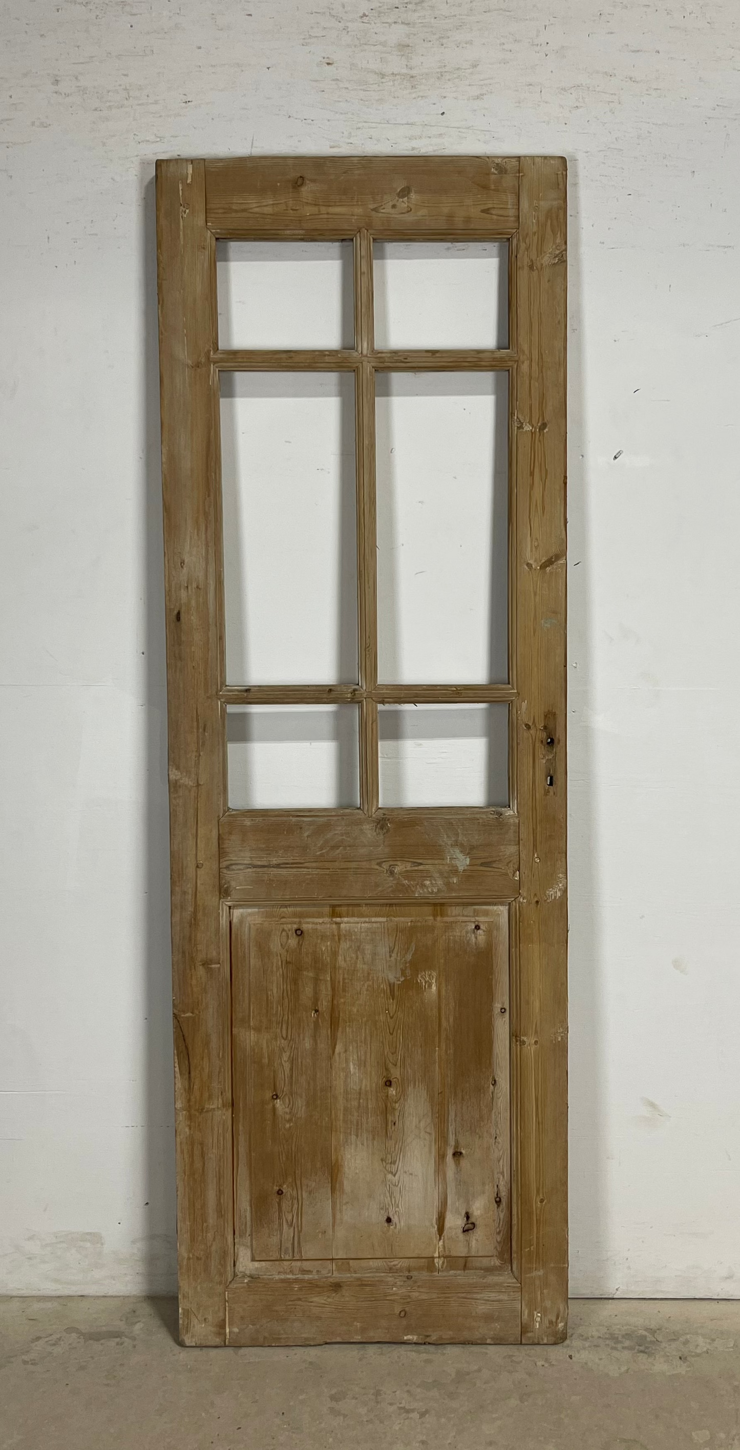 Antique French Panel Door with Glass  (85.5x28.75) M248