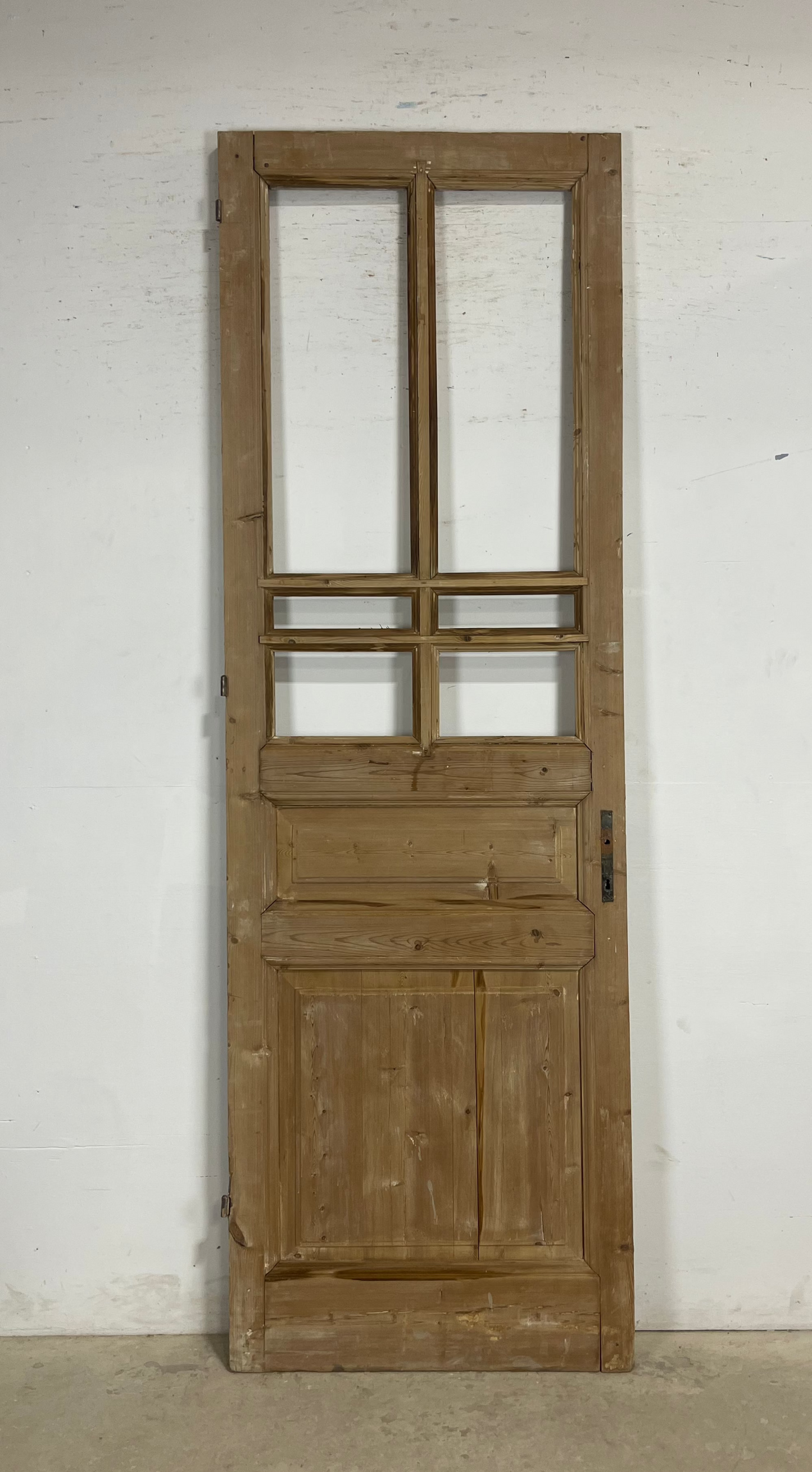 Antique French Panel Door with Glass  (85.25x31.25) M260