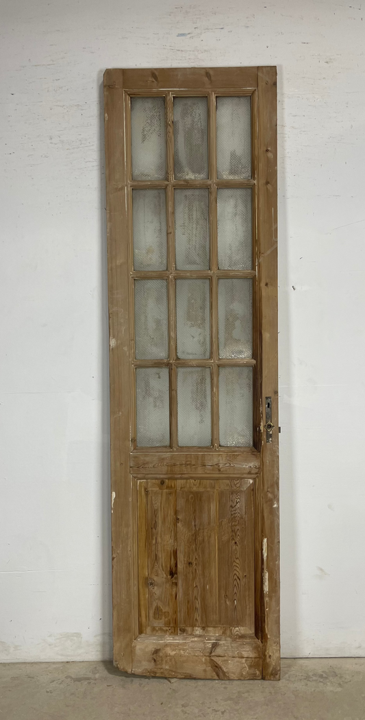 Antique French Panel Door with Glass  (85.25x31.25) M261