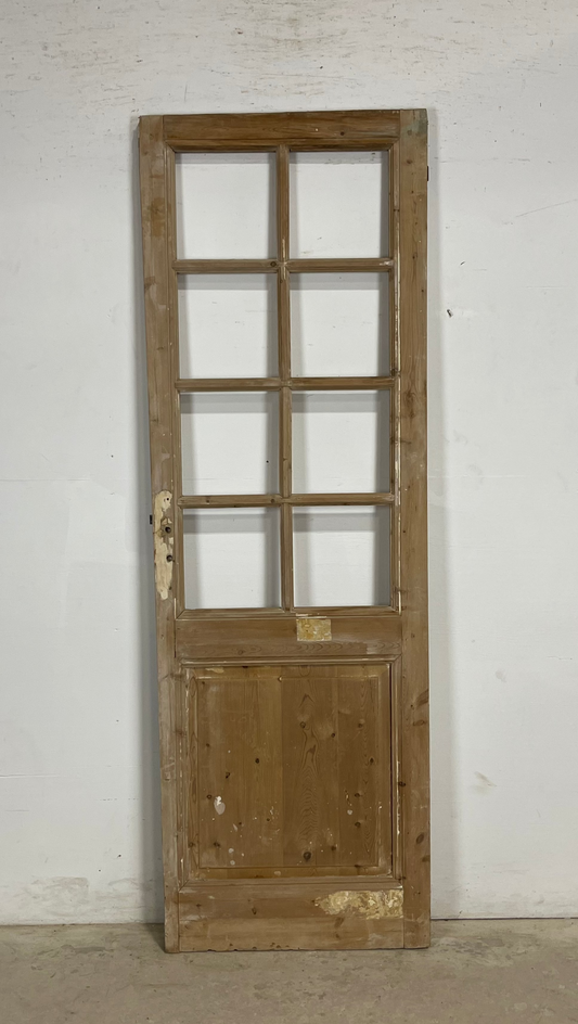 Antique French Panel Door with Glass  (85.25x31.25) M262