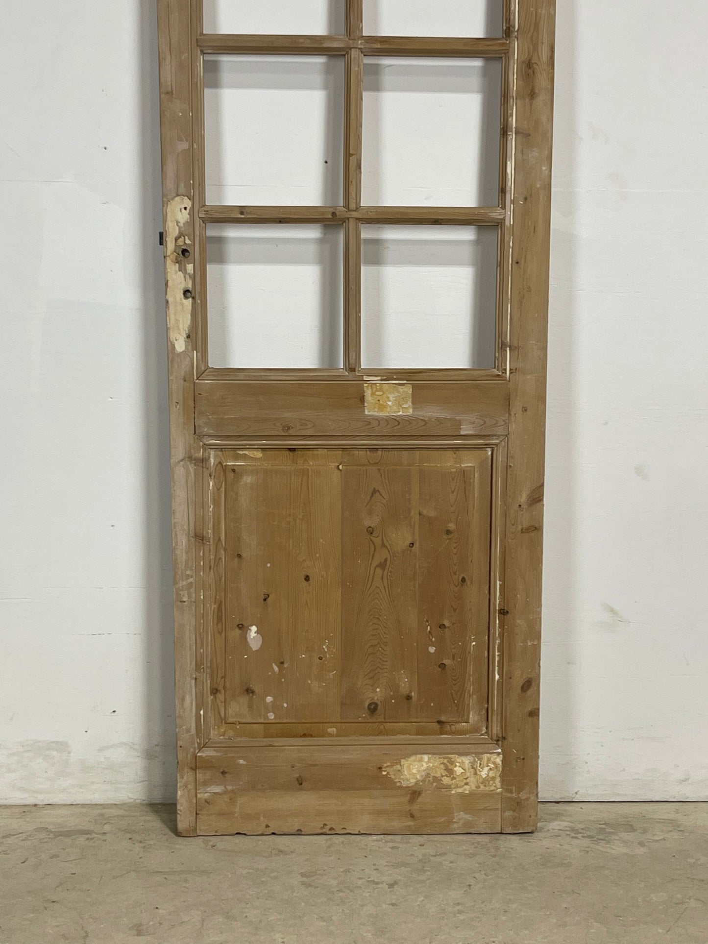 Antique French Panel Door with Glass  (85.25x31.25) M262