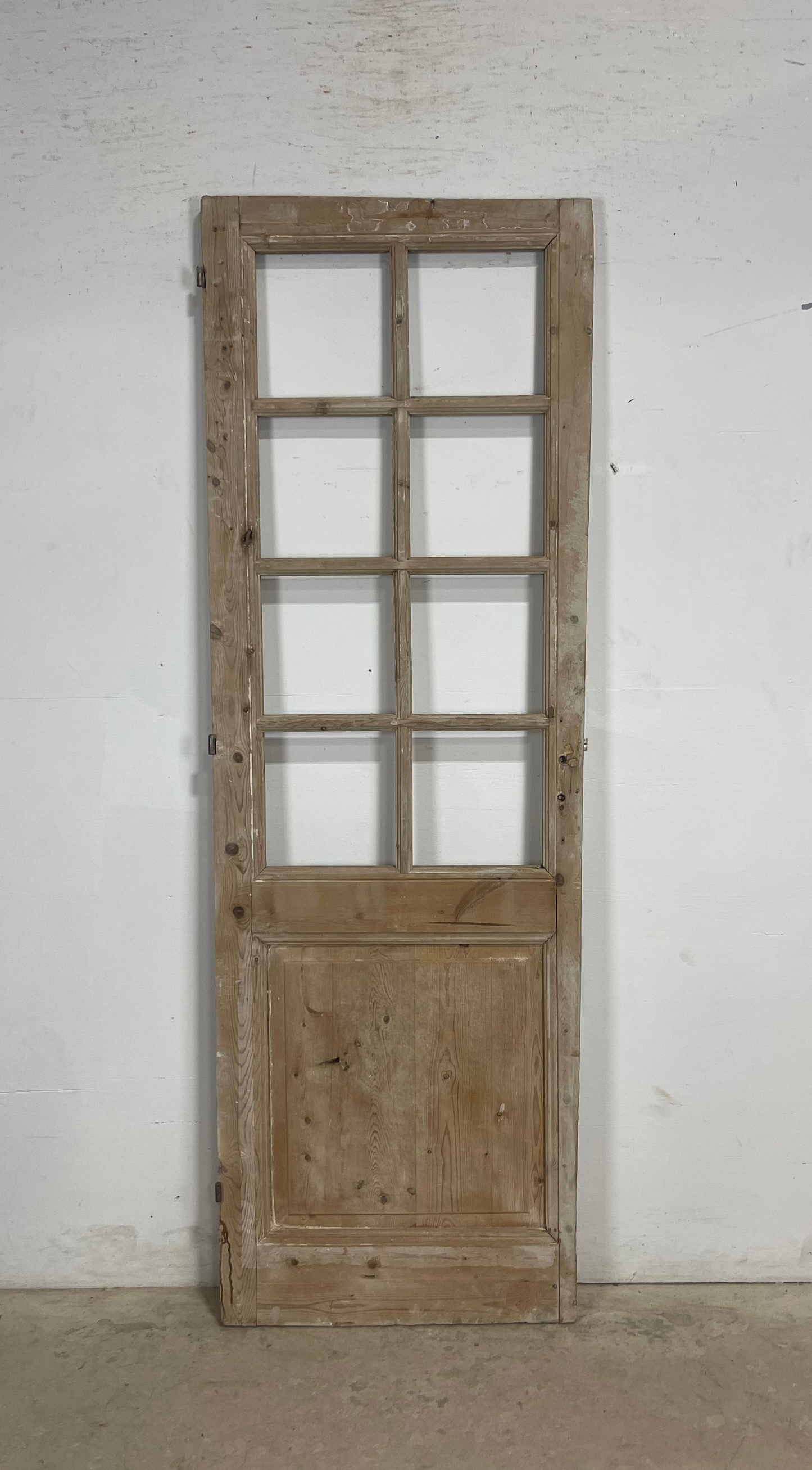 Antique French Panel Door with Glass  (85.25x31.25) M262