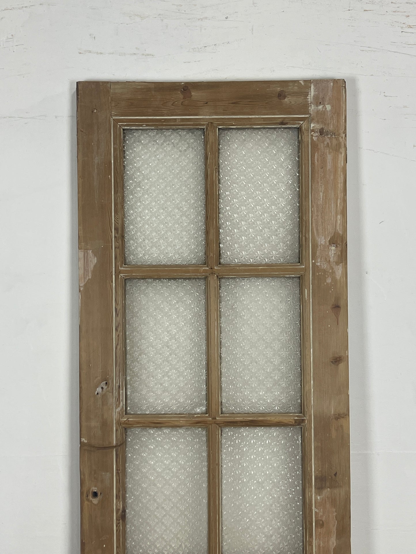 Antique French Panel Door with Glass  (82.25 x 24.25) N181