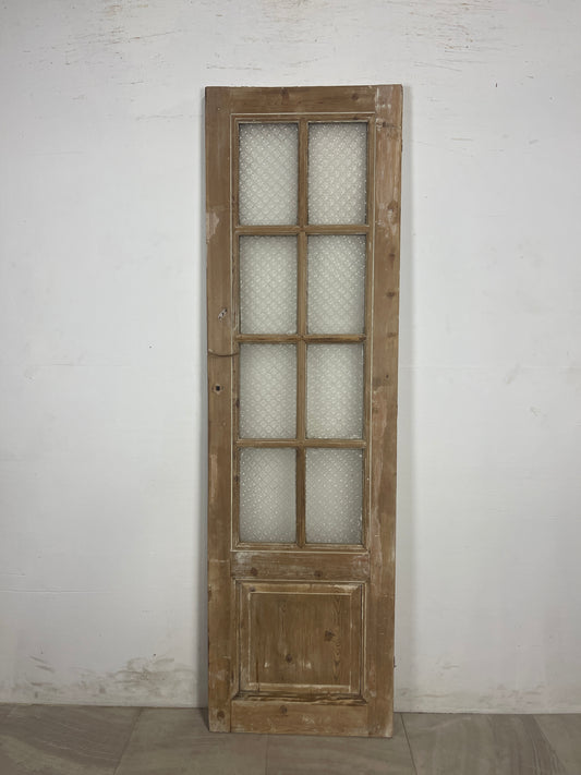 Antique French Panel Door with Glass  (82.25 x 24.25) N181