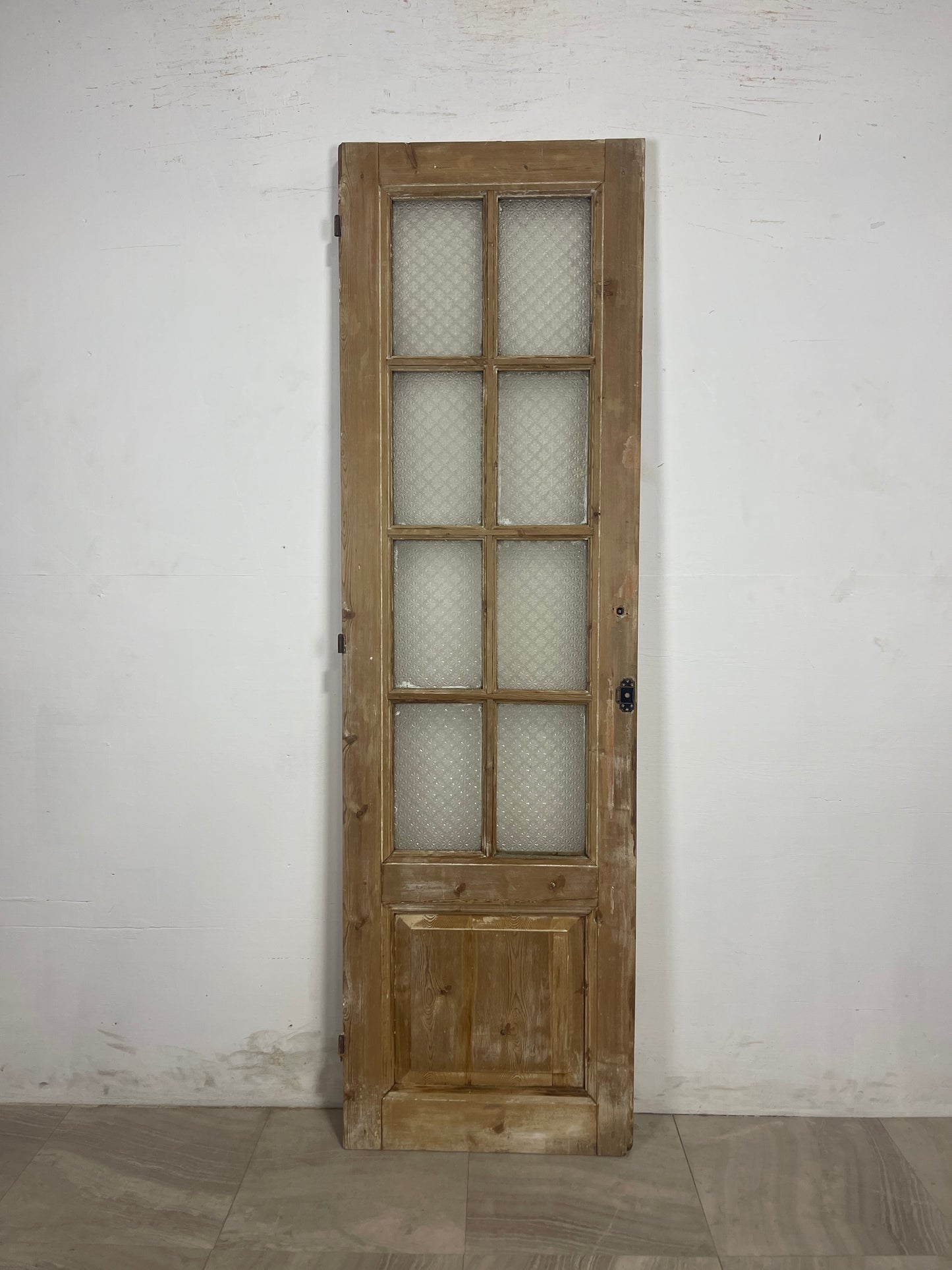 Antique French Panel Door with Glass  (82.25 x 24.25) N181