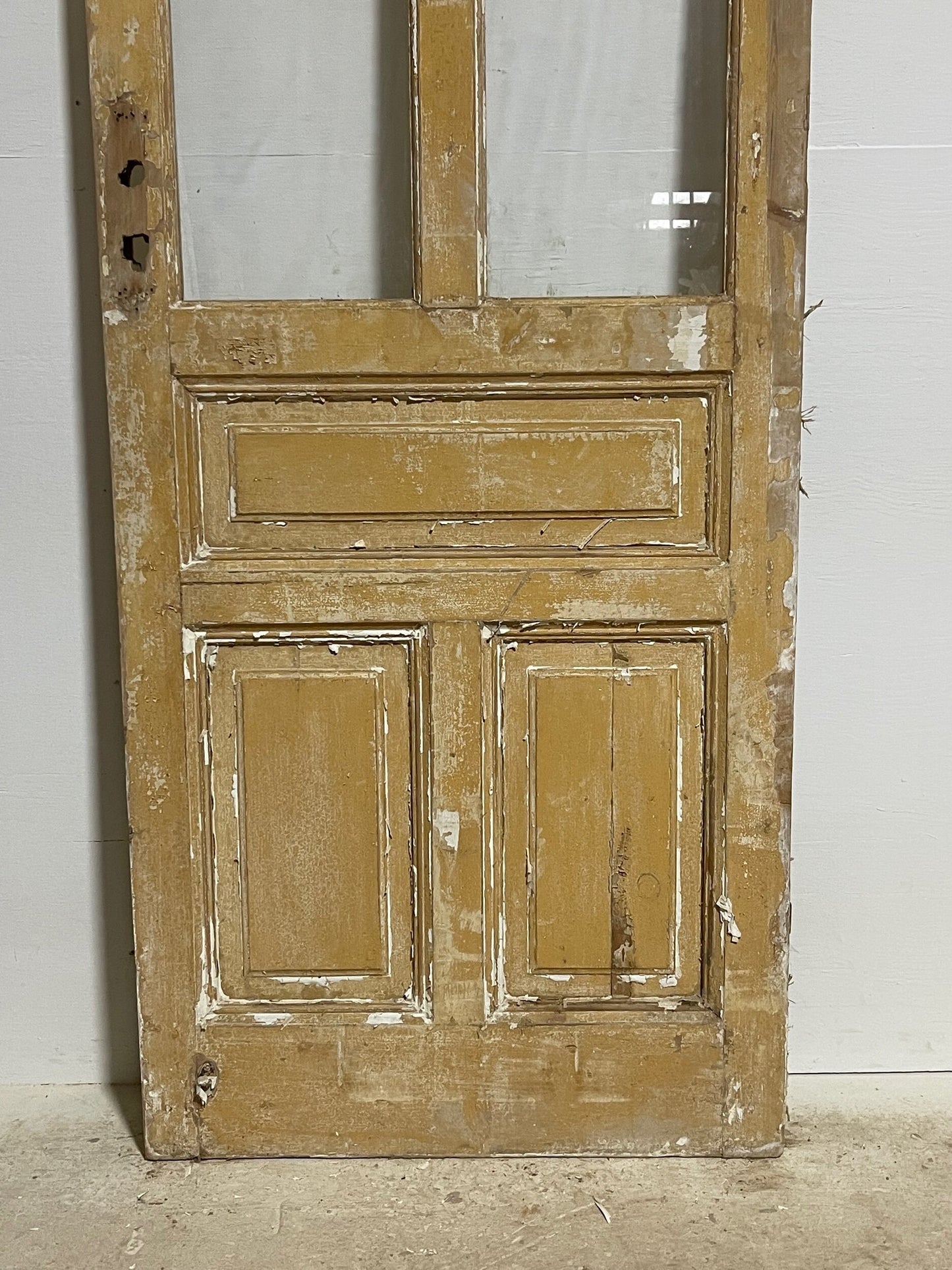 Antique French door with glass  (92.5x31.75) H0184s