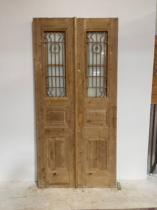 Antique french door with iron (96x46) G1284s