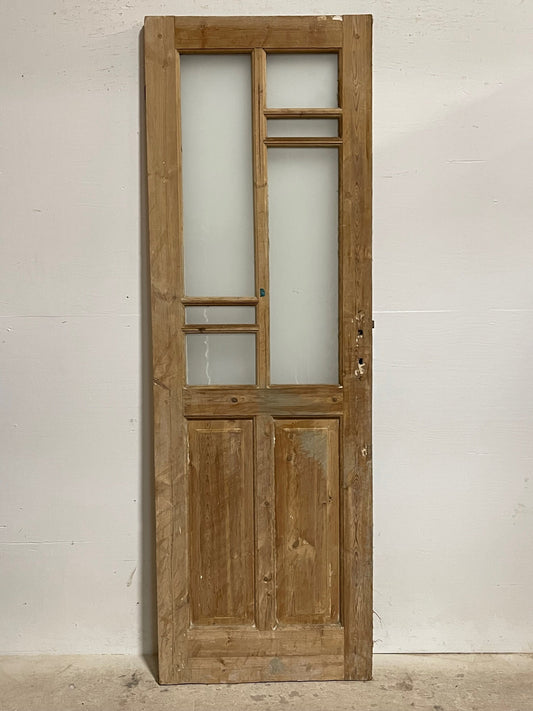 Antique French panel door with glass (85x28.25) I218