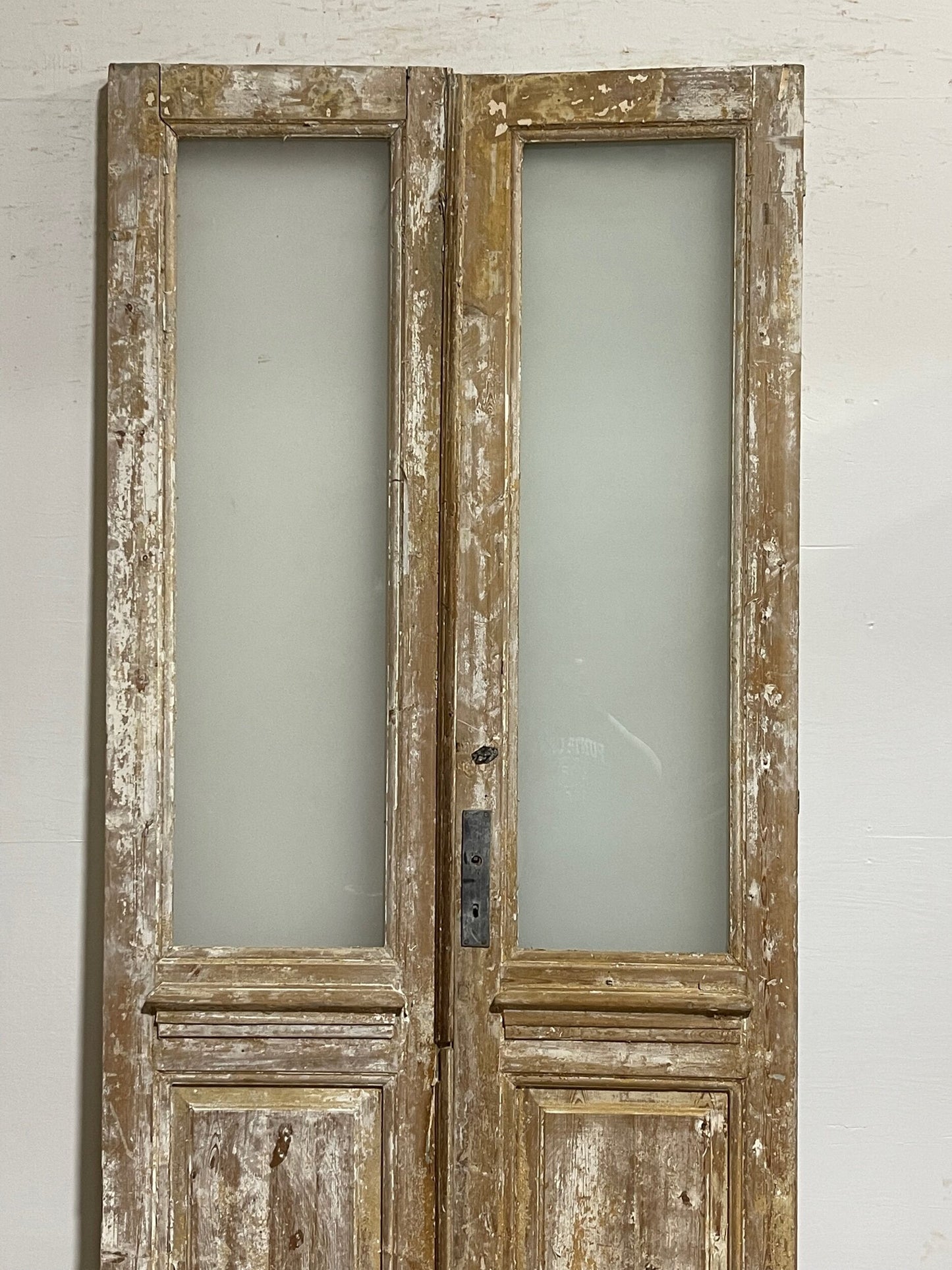 Antique French Panel Doors with Glass (97.25x 44) I018