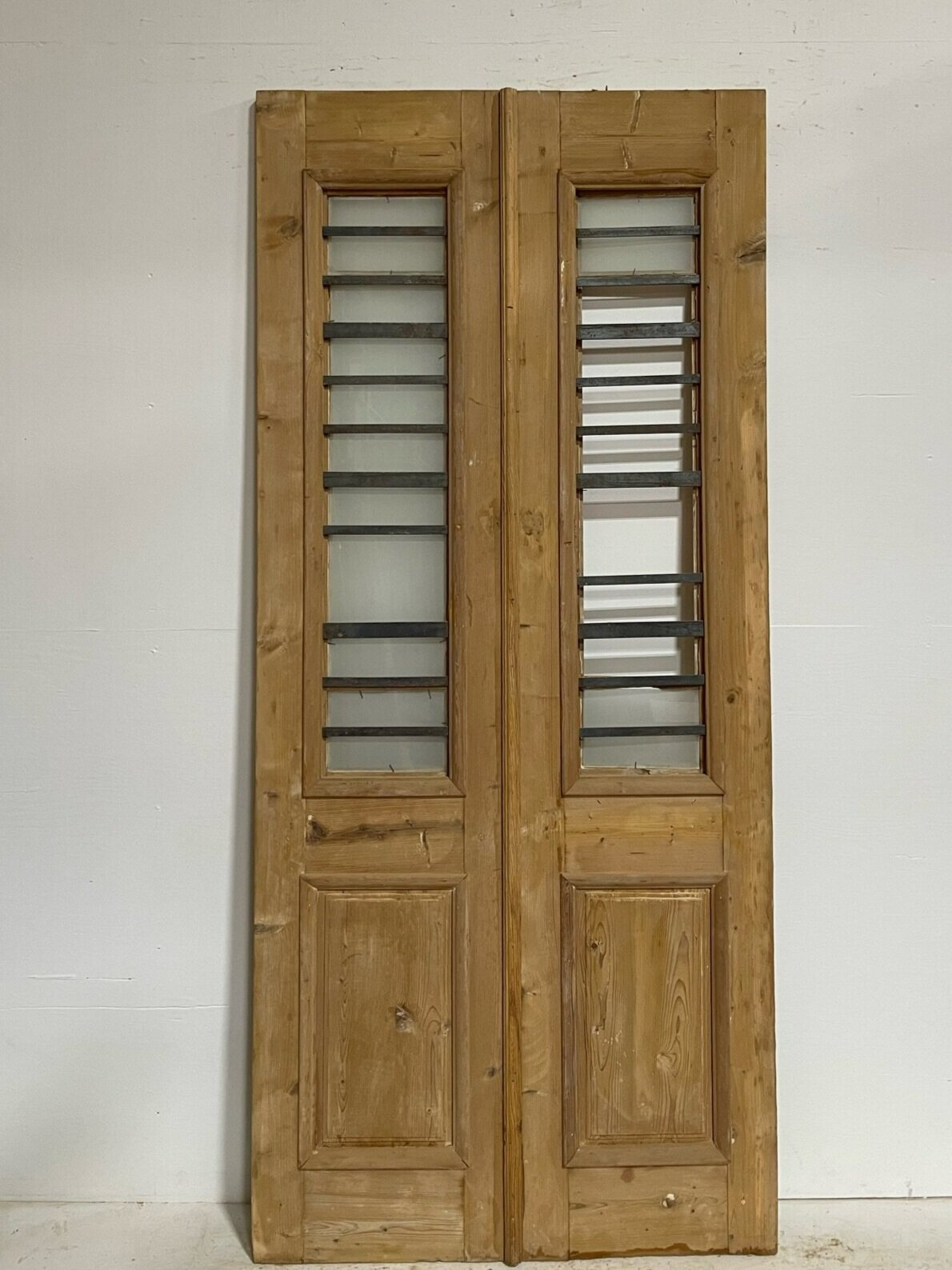 Antique French doors (91.5X40.75) with glass G1580