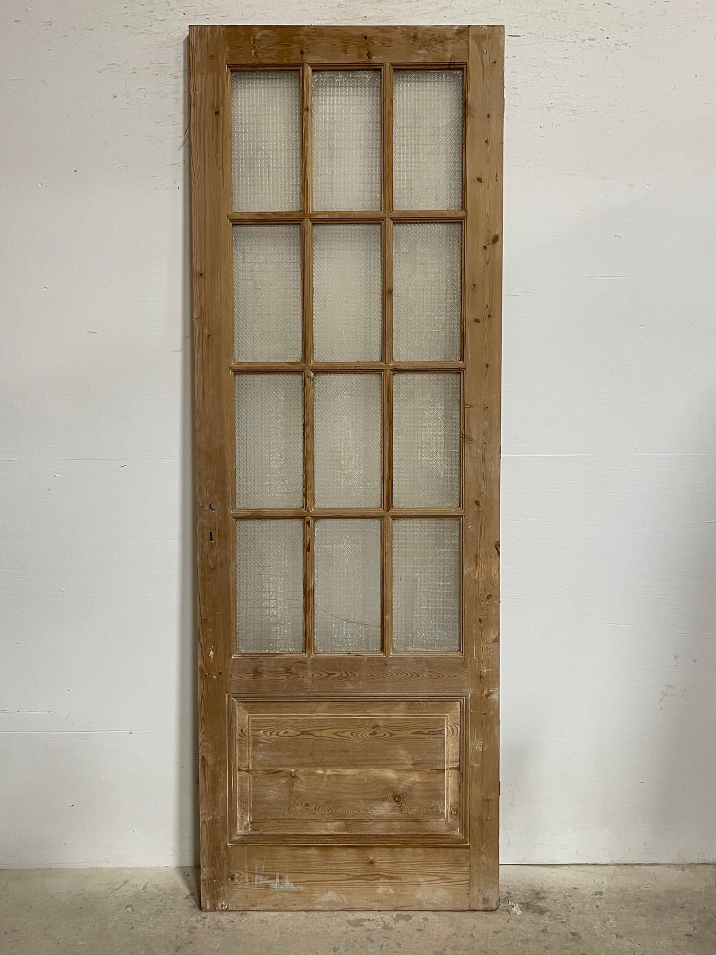 Antique French panel door with glass (92x32) I233