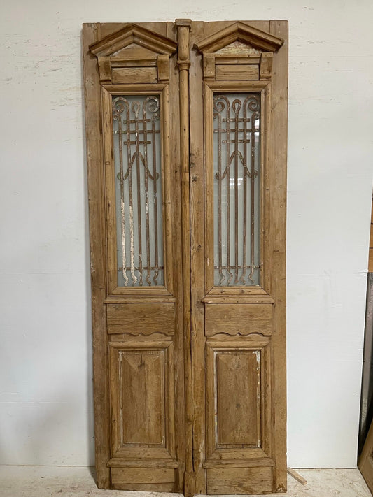 Antique French door (103x43) with metal D123