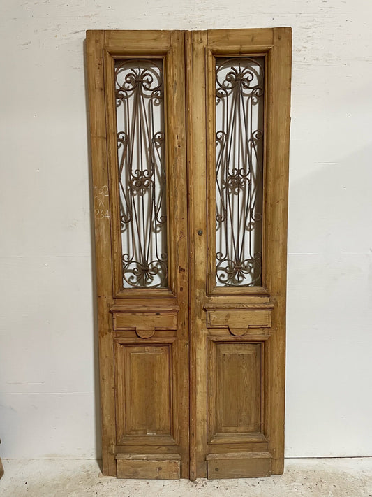 Antique French door (92.5x40) with metal E15