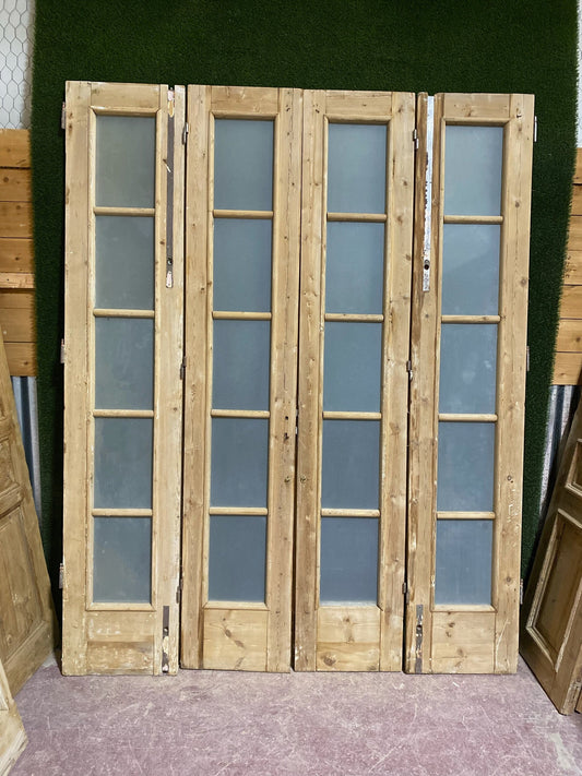 Antique French door (96x75) with glass D194