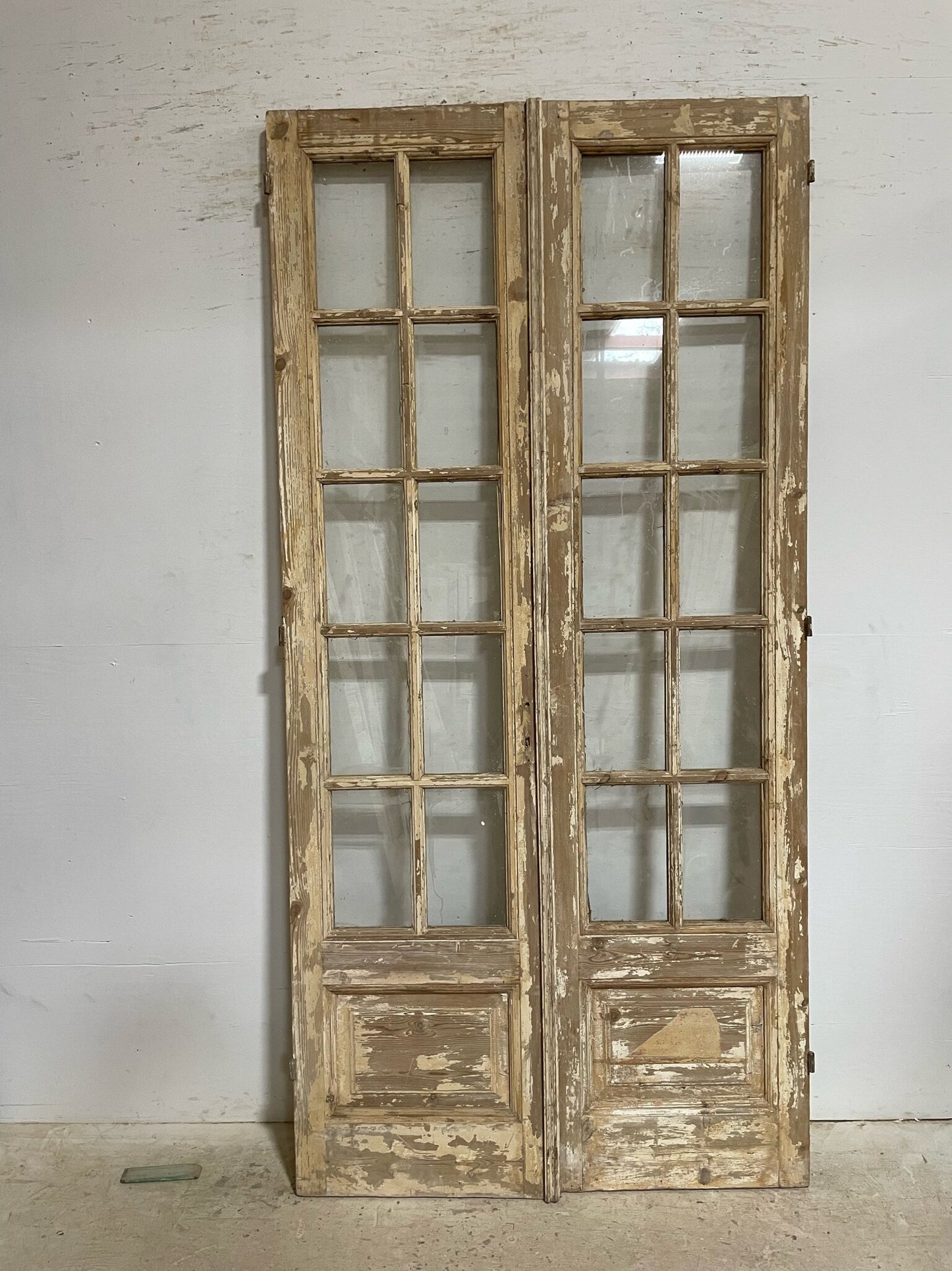 Antique French door (93.5x45.5) with glass F0594