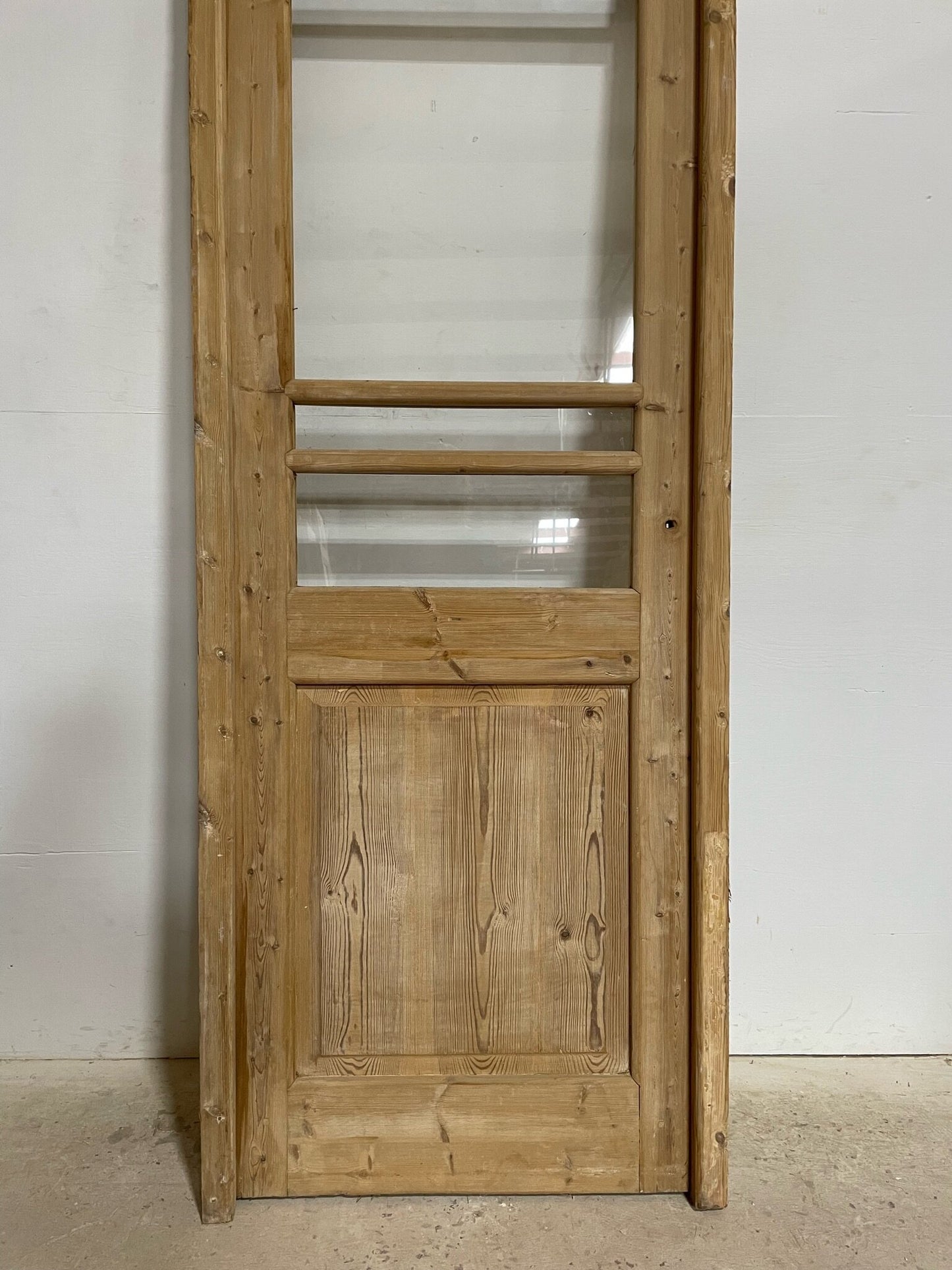 Antique French door (frame 91x31.5, door 89x28.5) with glass F0627