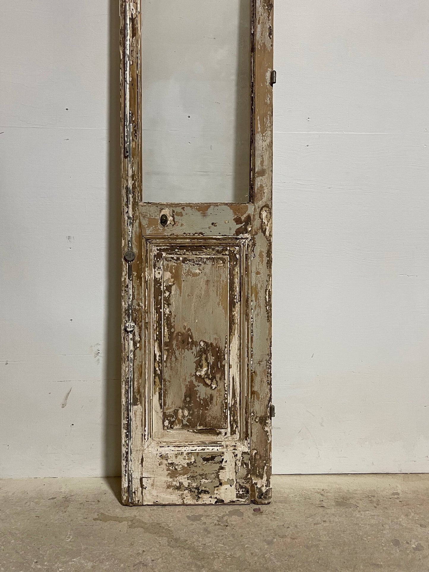 Antique French panel door with glass (100.25 x 19)