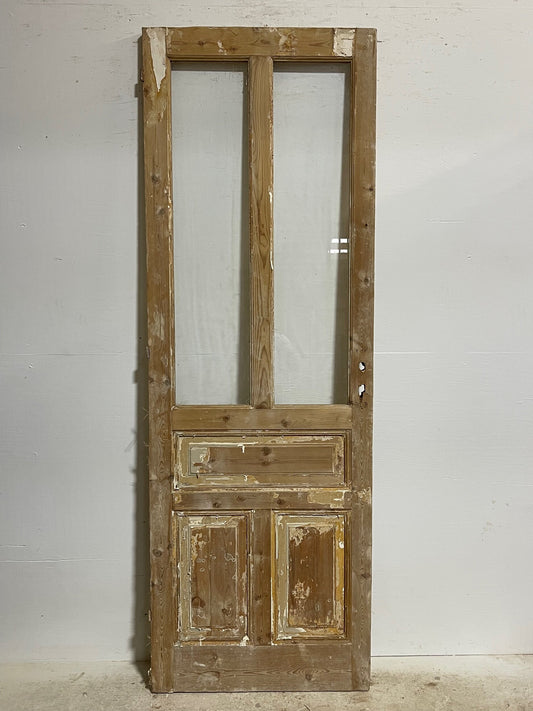 Antique French door with glass  (92.5x31.75) H0184s