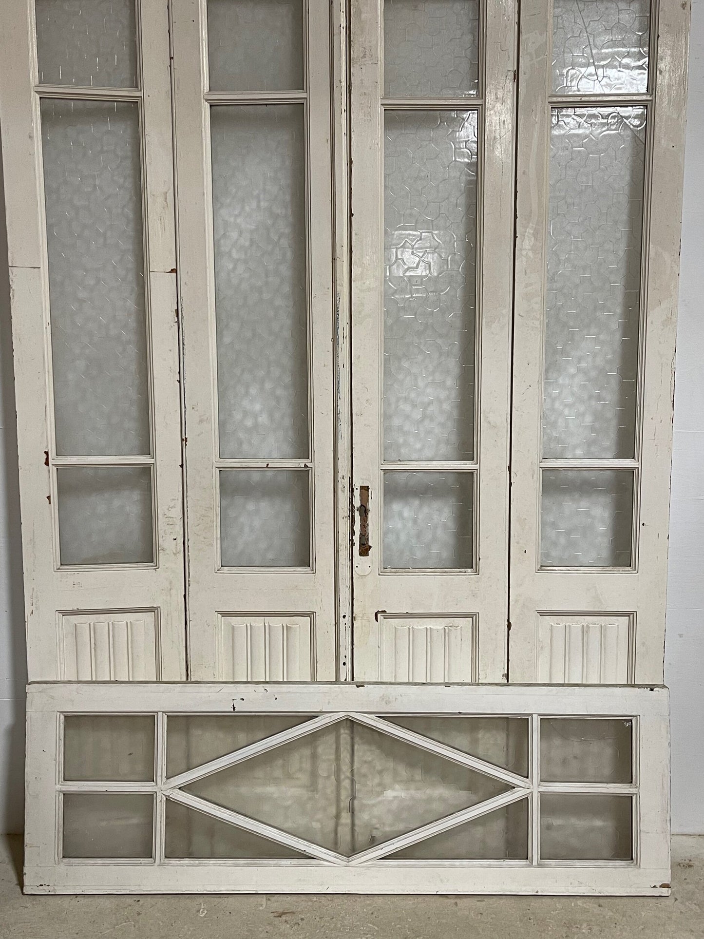 Antique French doors with glass  (97x69) H0228s