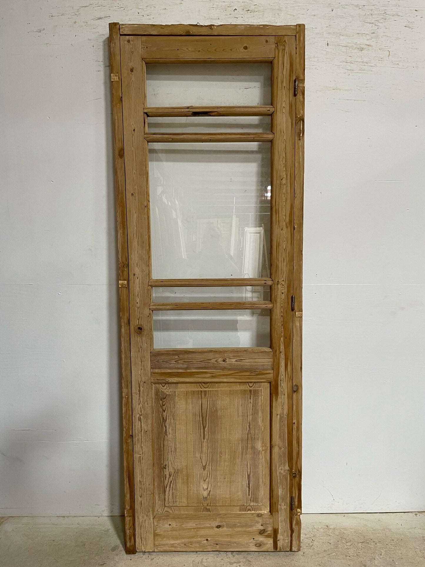 Antique French door (frame 91x31.5, door 89x28.5) with glass F0627